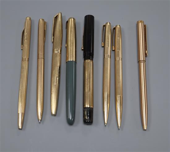 A group of assorted fountain and ballpoint pens